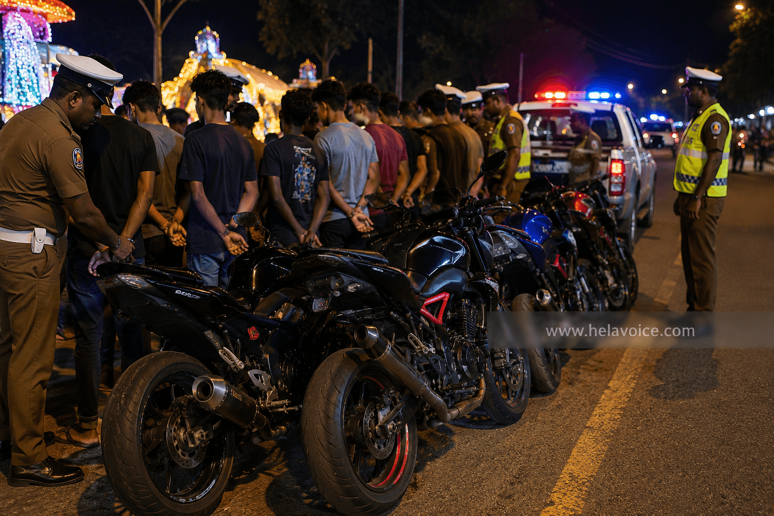 Over 10 Youths Arrested in Bandaragama Over Modified Motorcycles Causing Public Nuisance